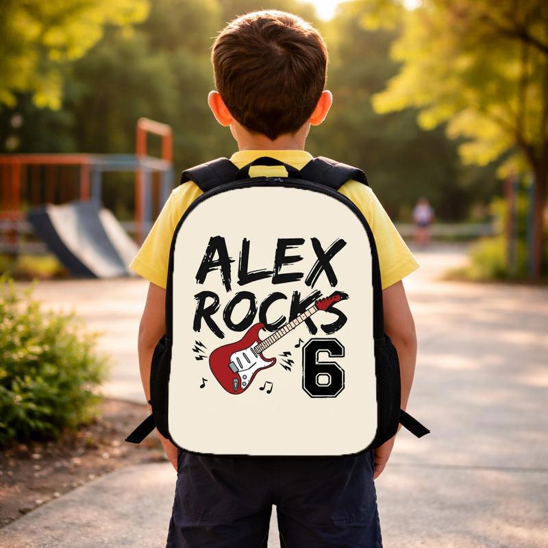 Personalized Rockstar Backpack For Kids With Name & Age Custom Backpack
