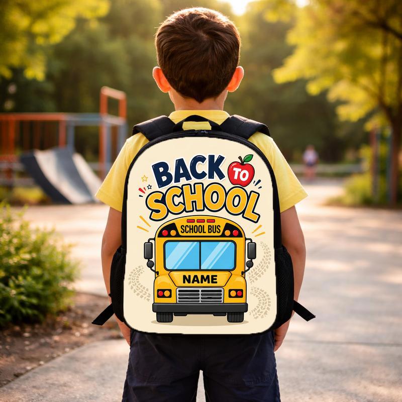 Personalized School Bus Backpack - Happy Back To School Kids Custom Backpack Personalized School Bus Backpack - Happy Back To School Kids Custom Backpack