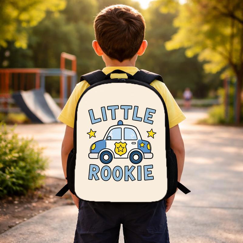Police Car Backpack - Little Rookie Back To School Kids Custom Backpack Police Car Backpack - Little Rookie Back To School Kids Custom Backpack