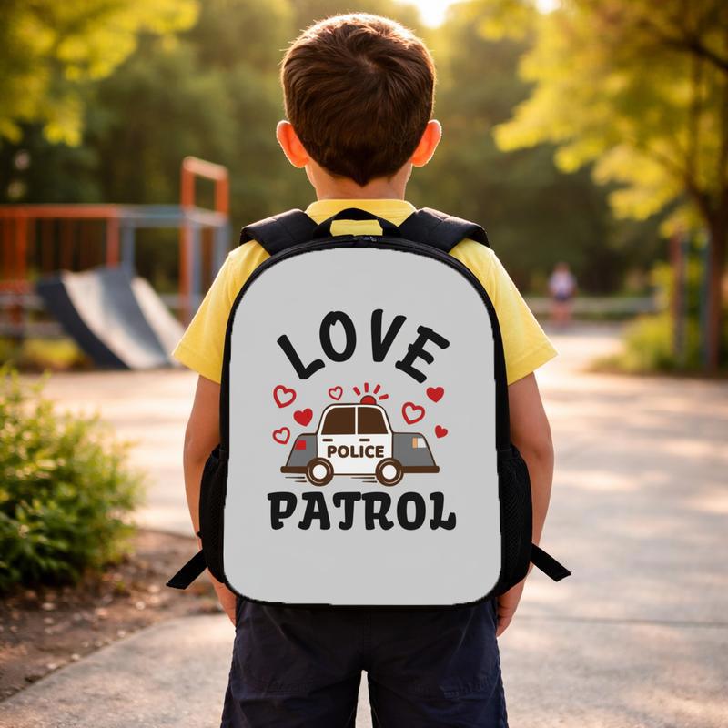 Police Car Backpack - Love Patrol Back To School Kids Gift Custom Backpack