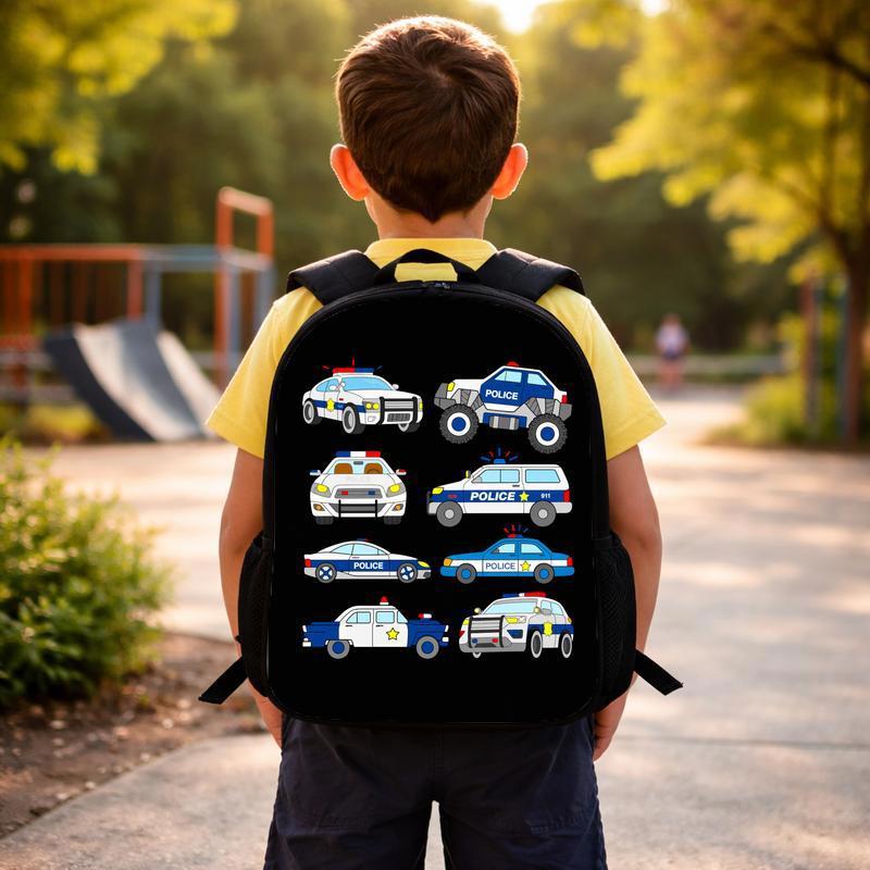 Police Car Pattern Backpack - Back To School Kids Gift Custom Backpack Police Car Pattern Backpack - Back To School Kids Gift Custom Backpack