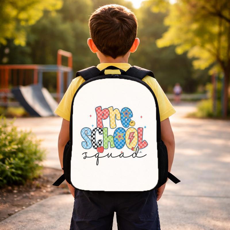 Pre School Squad Retro Checkered Backpack - Colorful Kids Style Custom Backpack Pre School Squad Retro Checkered Backpack - Colorful Kids Style Custom Backpack