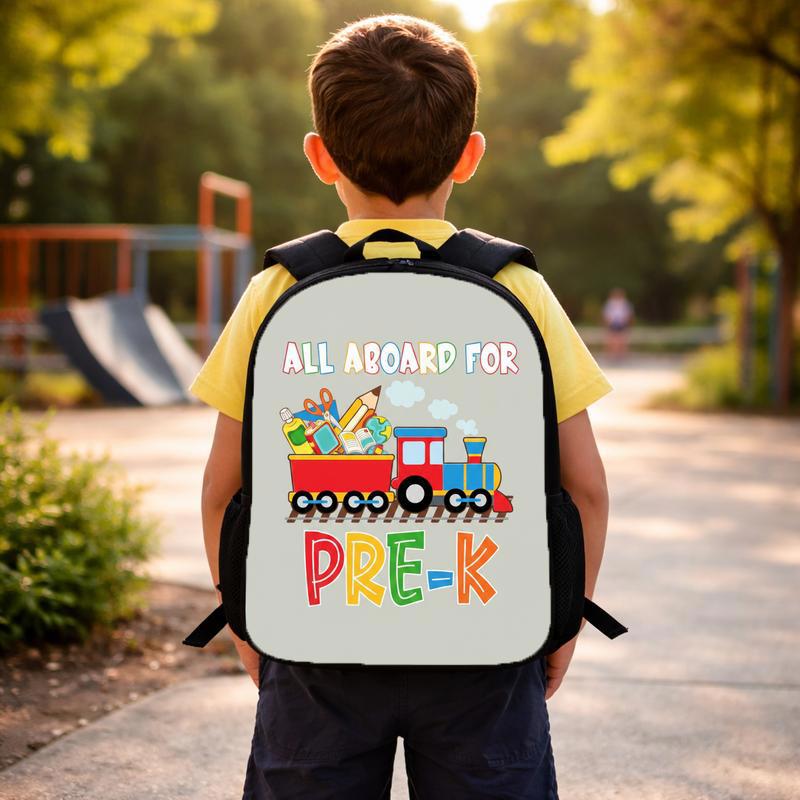 Pre-K Train Backpack - All Aboard School Supplies Design Custom Backpack Pre-K Train Backpack - All Aboard School Supplies Design Custom Backpack