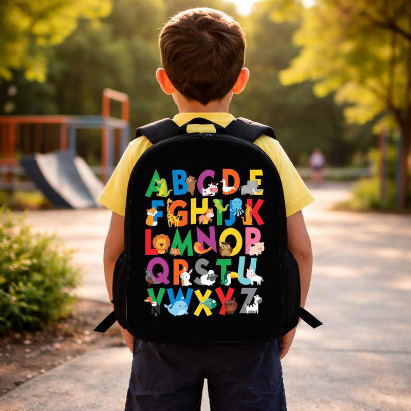 Preschool Backpack - Cute A To Z Animals Learning Kids Design Custom Backpack