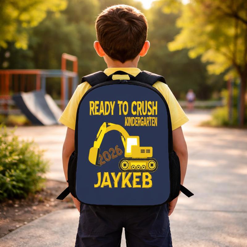Ready To Crush Kindergarten Backpack For Boys - Custom Name Custom Backpack Ready To Crush Kindergarten Backpack For Boys - Custom Name Custom Backpack