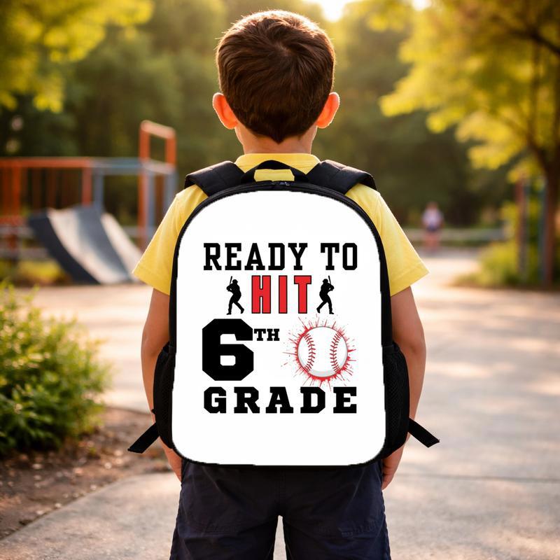 Ready To Hit Baseball Backpack - Back To School 6th Grade Custom Backpack