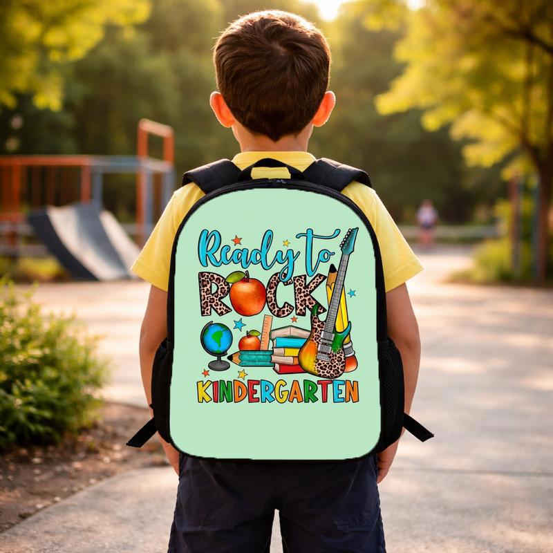 Ready To Rock Kindergarten Backpack - Cute School Icons Custom Backpack
