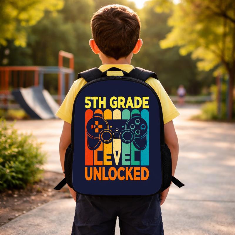 Retro Custom Grade Gamer Backpack - Level Up School Year Custom Backpack