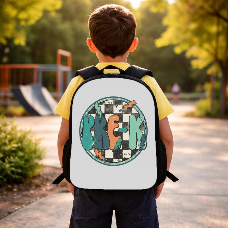 Retro Pre-K Backpack - Checkerboard Kids School Style Custom Backpack Retro Pre-K Backpack - Checkerboard Kids School Style Custom Backpack