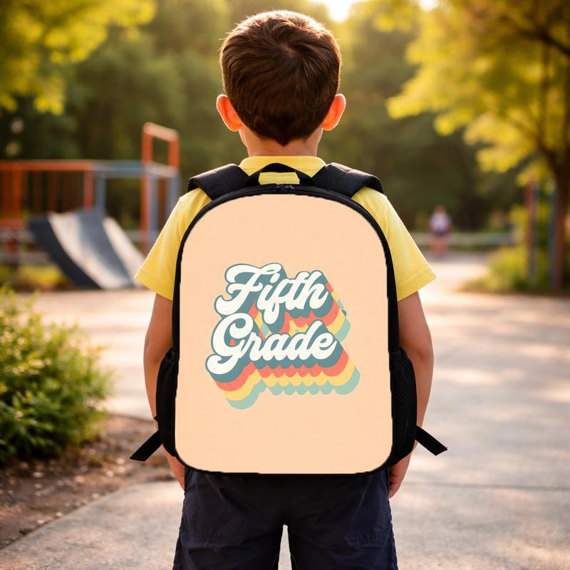 Retro Rainbow Grade Level Backpack - Elementary School Style Custom Backpack Retro Rainbow Grade Level Backpack - Elementary School Style Custom Backpack