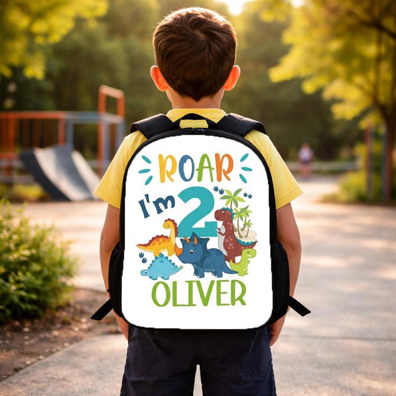 Roar I'm 2 Backpack - Personalized Dino Kids Gift Custom Backpack Roar I'm 2 Backpack - Personalized Dino Kids Gift Custom Backpack