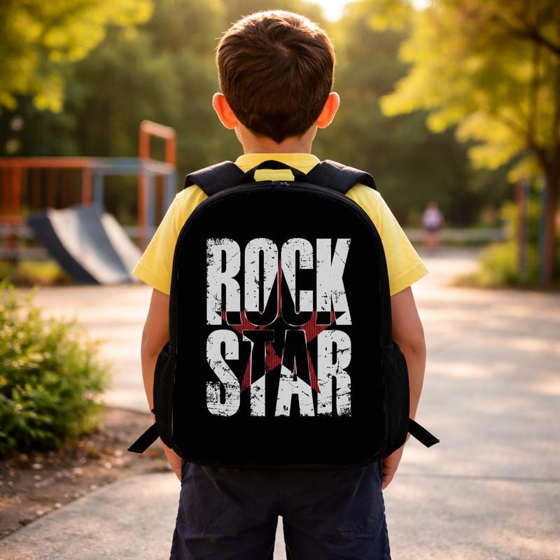 Rock Star Backpack For Kids - Grunge Music School Style Custom Backpack