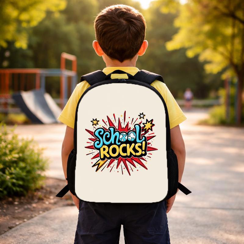School Rocks Backpack For Kids - Fun Back To School Style Custom Backpack