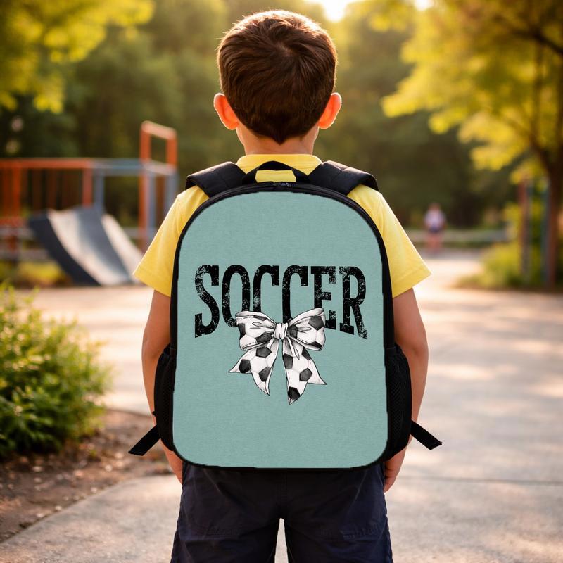 Soccer Bow Backpack For Girls - Cute Sports Back To School Custom Backpack Soccer Bow Backpack For Girls - Cute Sports Back To School Custom Backpack