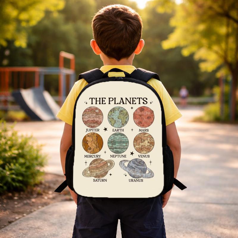Solar System Backpack Kids - Vintage Planets Design Custom Backpack