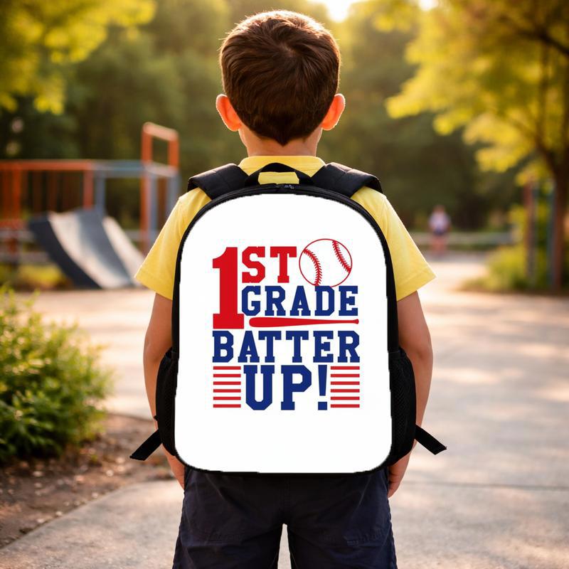 1st Grade Baseball Backpack - Batter Up Kids School Bag Custom Backpack 1st Grade Baseball Backpack - Batter Up Kids School Bag Custom Backpack
