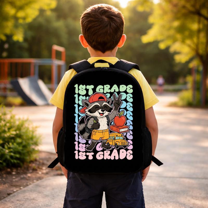 1st Grade Raccoon Backpack - Kids Back To School Gift Custom Backpack 1st Grade Raccoon Backpack - Kids Back To School Gift Custom Backpack