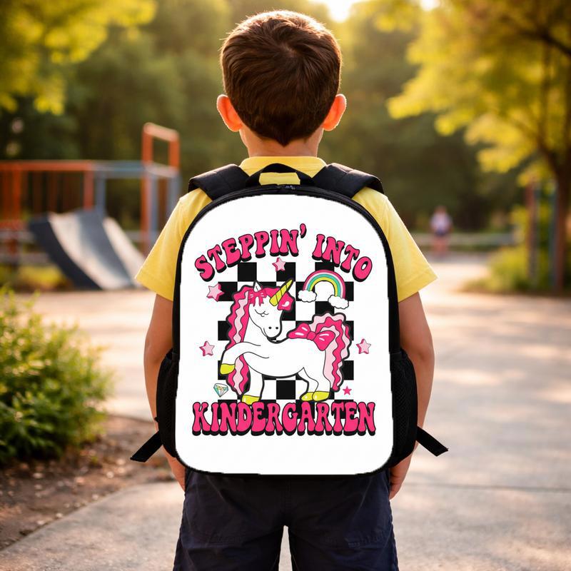 Steppin Into Kindergarten - Unicorn Kids Back To School Backpack Custom Backpack