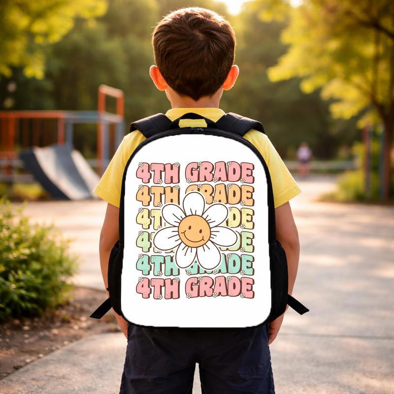 4th Grade Backpack - Elementary School Smiley Daisy Custom Backpack 4th Grade Backpack - Elementary School Smiley Daisy Custom Backpack