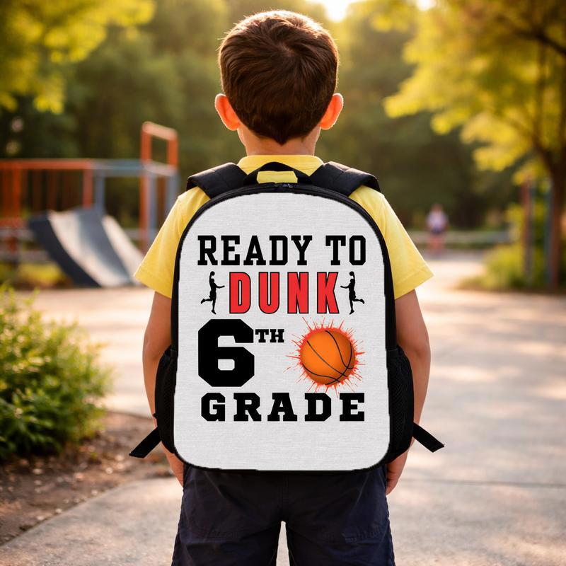 6th Grade Basketball Backpack - Back To School Ready To Dunk Custom Backpack