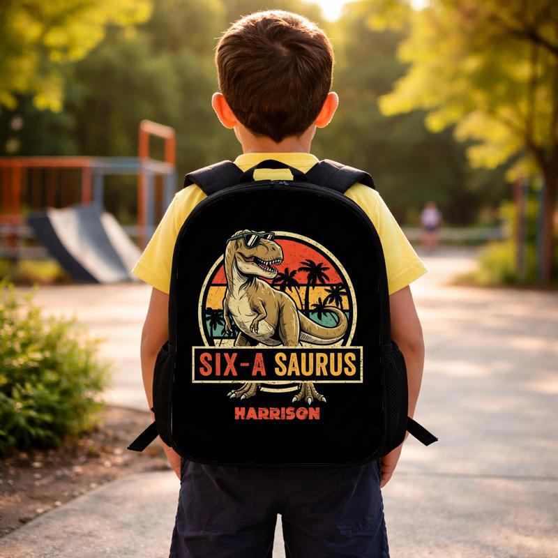 Vintage Personalized Dinosaur Backpack - Back To School Kids Custom Backpack