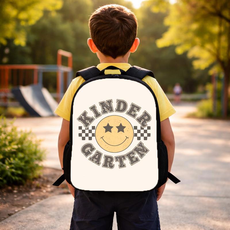 Vintage Smiley Kindergarten Backpack For Boys Girls Custom Backpack