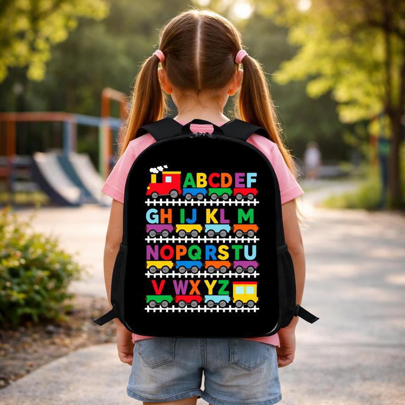 ABC Train Kids Backpack - Alphabet Learning Back To School Custom Backpack ABC Train Kids Backpack - Alphabet Learning Back To School Custom Backpack