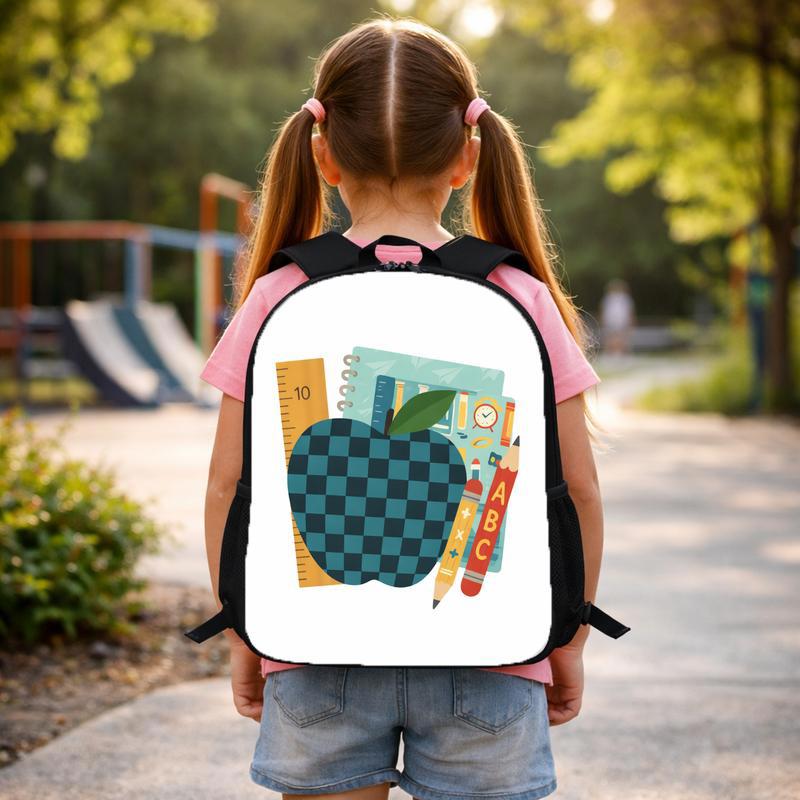 Apple Theme School Backpack - Elementary School Learning Essentials Custom Backpack Apple Theme School Backpack - Elementary School Learning Essentials Custom Backpack