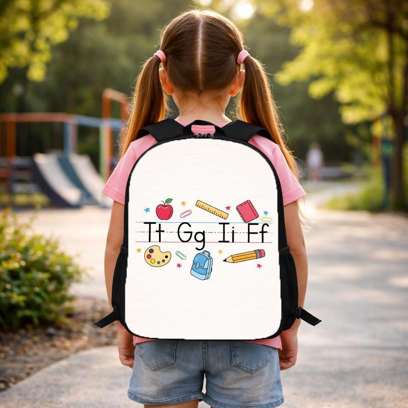 Back To School Backpack - Cute ABC Practice Letters Design Custom Backpack