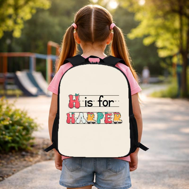 Back To School Backpack - Personalized Kids Name Alphabet Design Custom Backpack Back To School Backpack - Personalized Kids Name Alphabet Design Custom Backpack