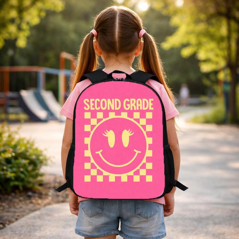 Back To School Grade Level Smiley Backpack For Kids Custom Backpack