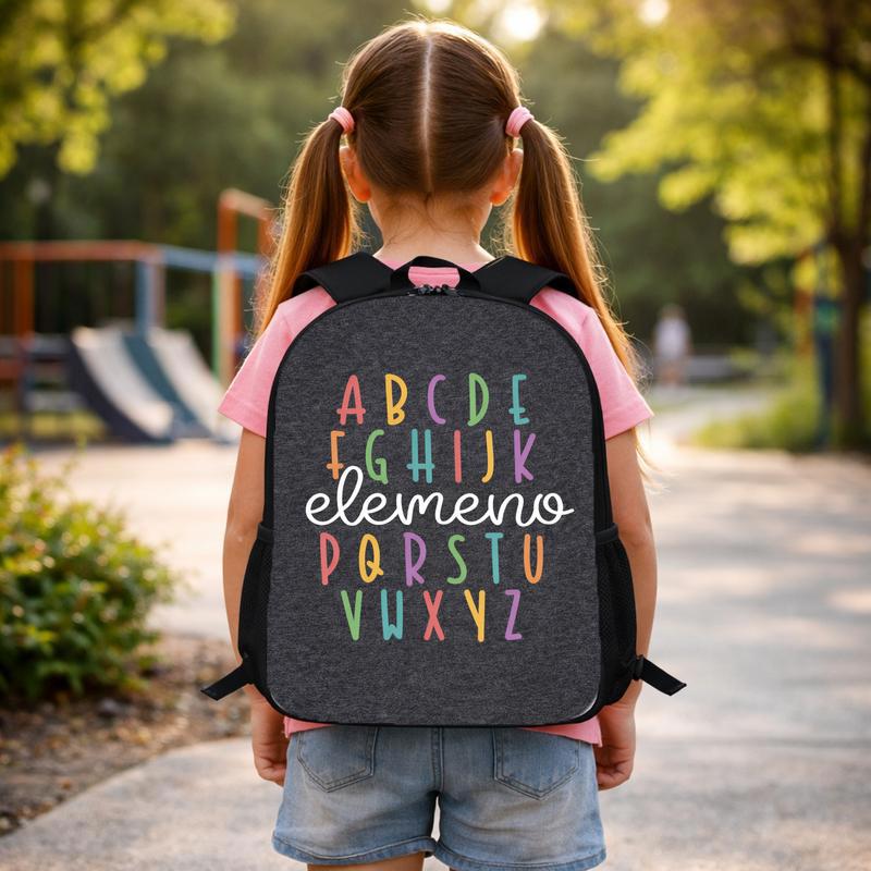Backpack For Kids - Colorful Alphabet Preschool Learning Custom Backpack Backpack For Kids - Colorful Alphabet Preschool Learning Custom Backpack