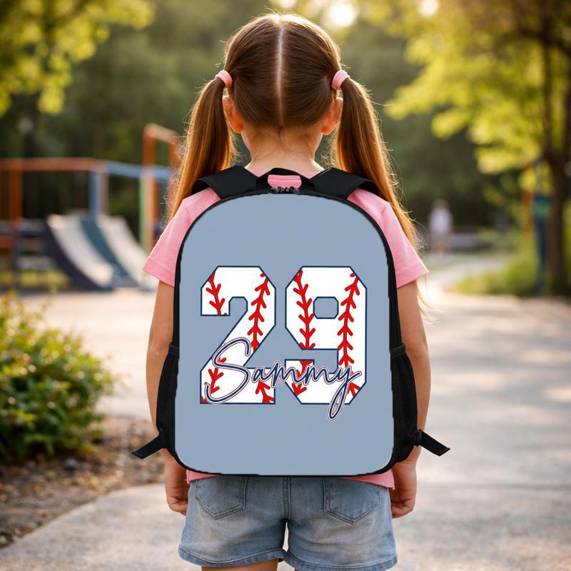 Baseball Back To School Backpack - Custom Name And Number Custom Backpack Baseball Back To School Backpack - Custom Name And Number Custom Backpack