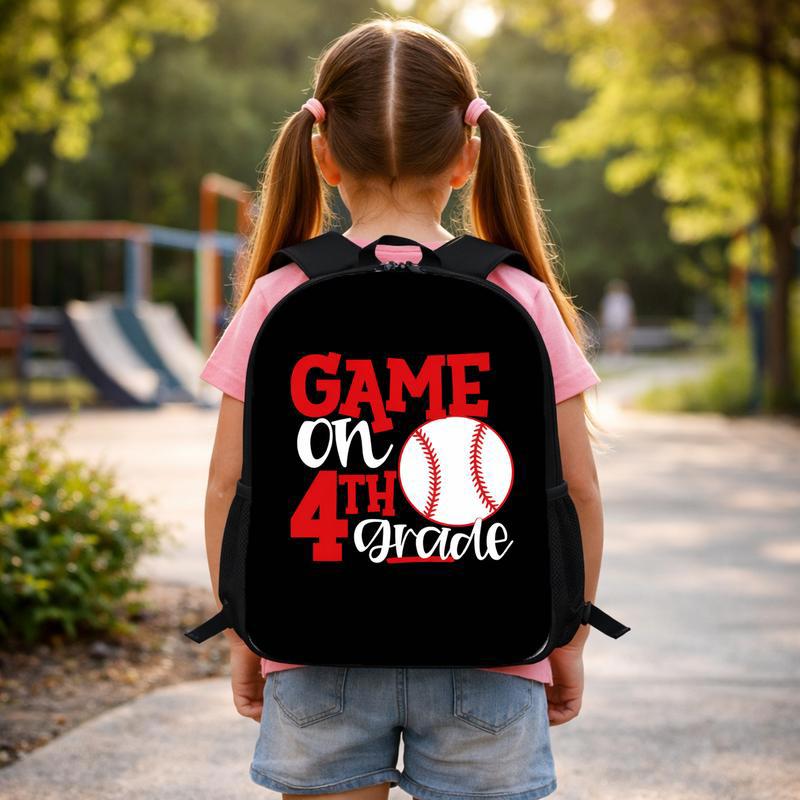 Baseball Backpack Game On 4th Grade - Back To School Kids Custom Backpack