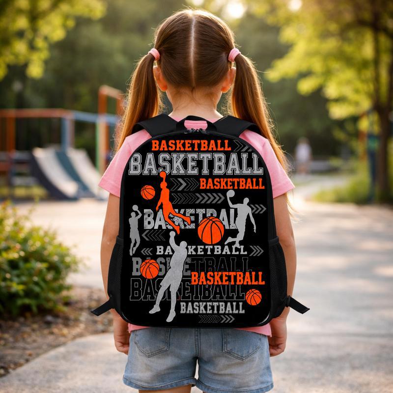 Basketball Pattern Backpack - Back To School Sport Collage Style Custom Backpack Basketball Pattern Backpack - Back To School Sport Collage Style Custom Backpack