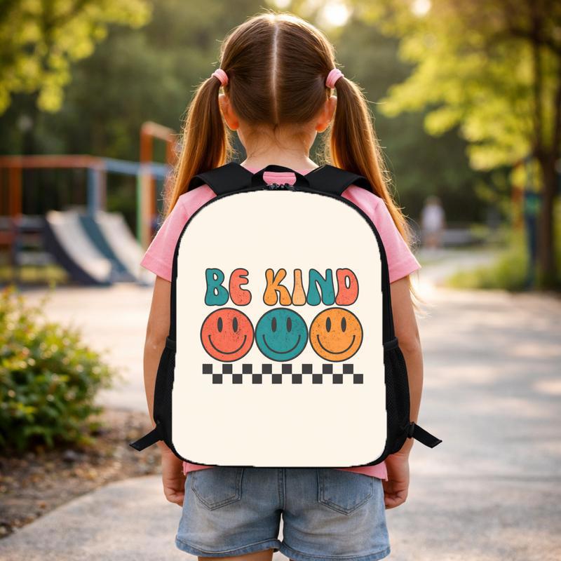 Be Kind Backpack - Cute Back To School Smiley Design Custom Backpack Be Kind Backpack - Cute Back To School Smiley Design Custom Backpack