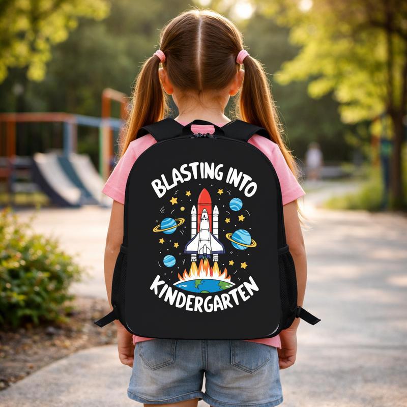 Blasting Into Kindergarten Backpack - Kids Back To School Custom Backpack Blasting Into Kindergarten Backpack - Kids Back To School Custom Backpack