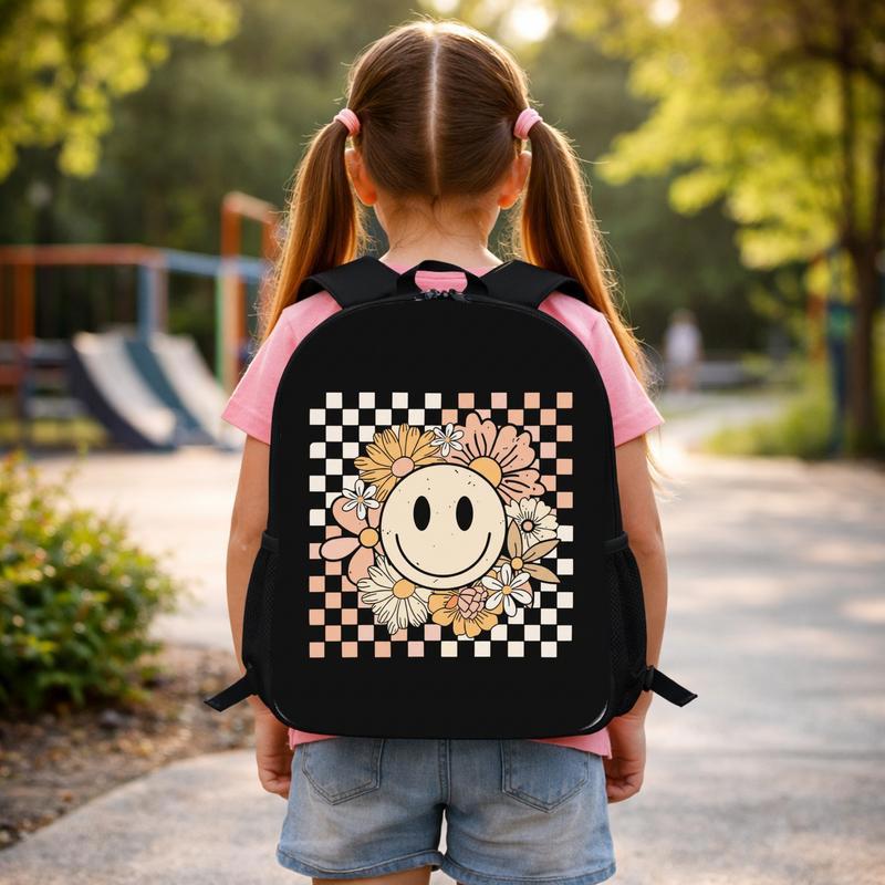 Boho Smiley Flower Backpack - Kids School Bag Custom Backpack Boho Smiley Flower Backpack - Kids School Bag Custom Backpack