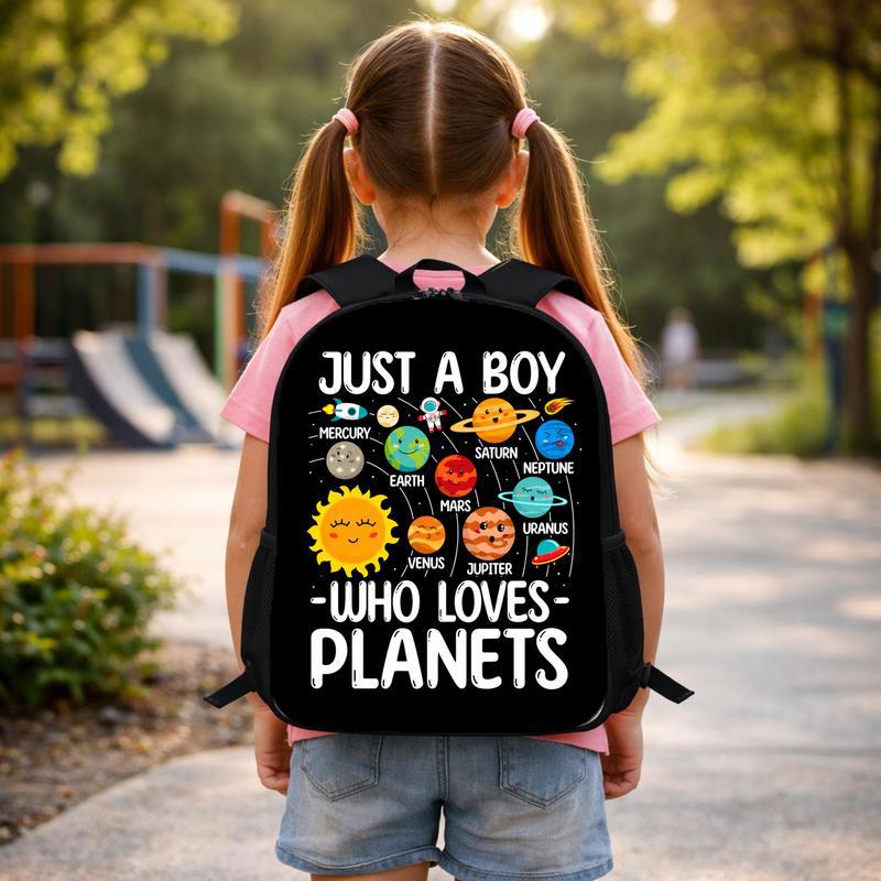 Boys Backpack Space - Just A Boy Who Loves Planets Custom Backpack