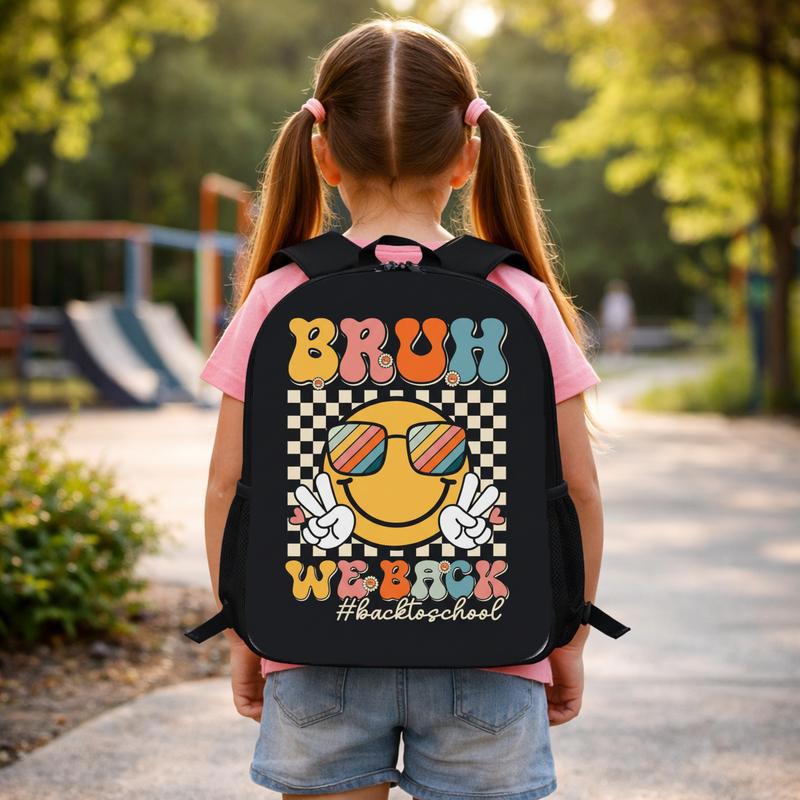 Bruh We Back Smiley Backpack - Funny Back To School Style Custom Backpack Bruh We Back Smiley Backpack - Funny Back To School Style Custom Backpack