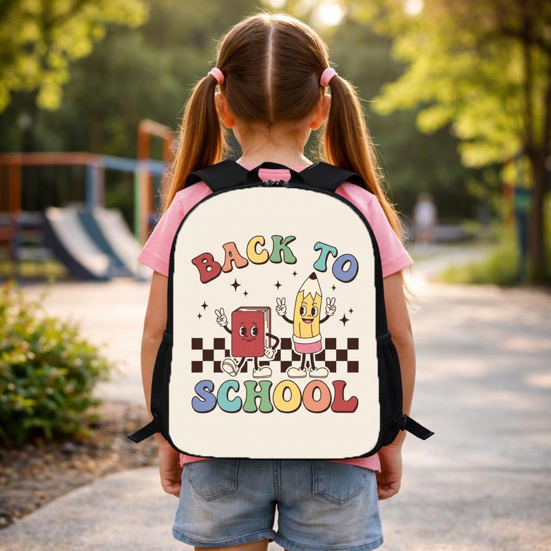 Cartoon School Supplies Backpack - Fun Back To School Design Custom Backpack