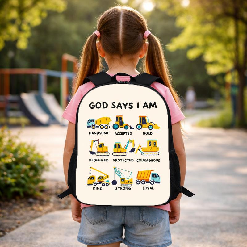 Christian Construction Truck Backpack For Boys - Positive Back To School Gift Custom Backpack Christian Construction Truck Backpack For Boys - Positive Back To School Gift Custom Backpack