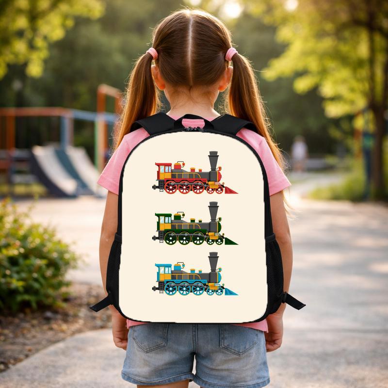 Classic Train Kids School Backpack - Vintage Locomotive Bag Custom Backpack Classic Train Kids School Backpack - Vintage Locomotive Bag Custom Backpack
