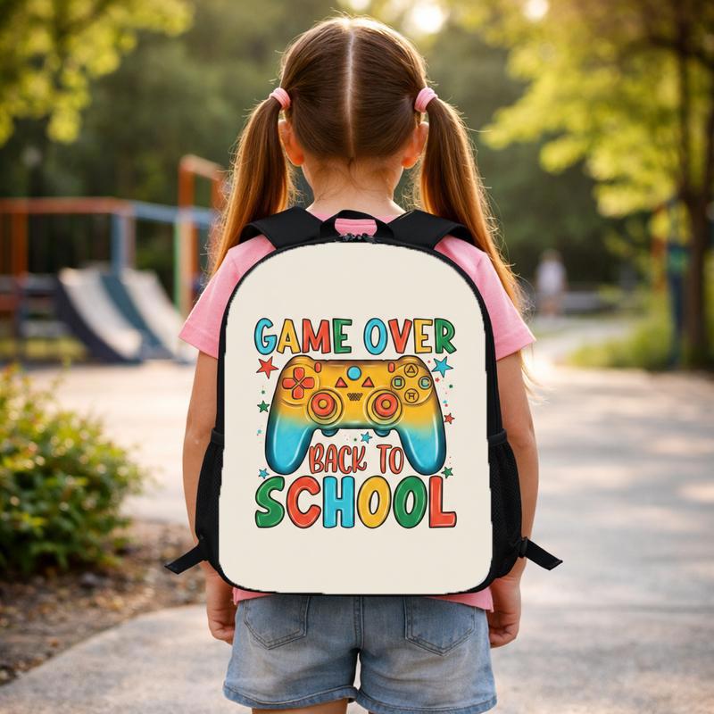Colorful Game Over Backpack - Back To School Gamer Kids Custom Backpack