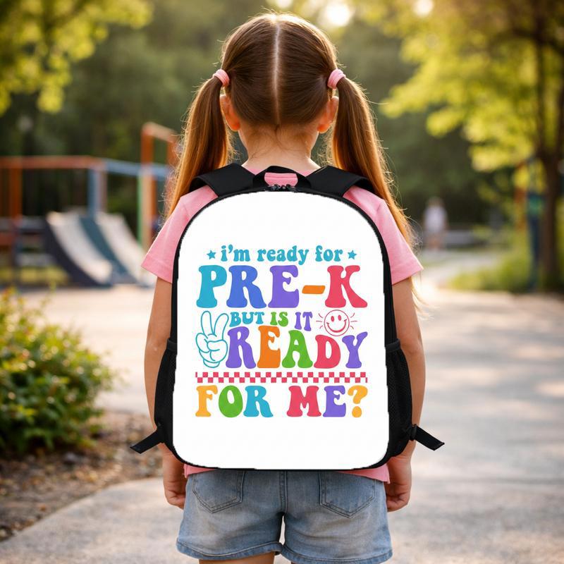 Colorful Kids Backpack - Ready For Pre-K Funny Design Custom Backpack