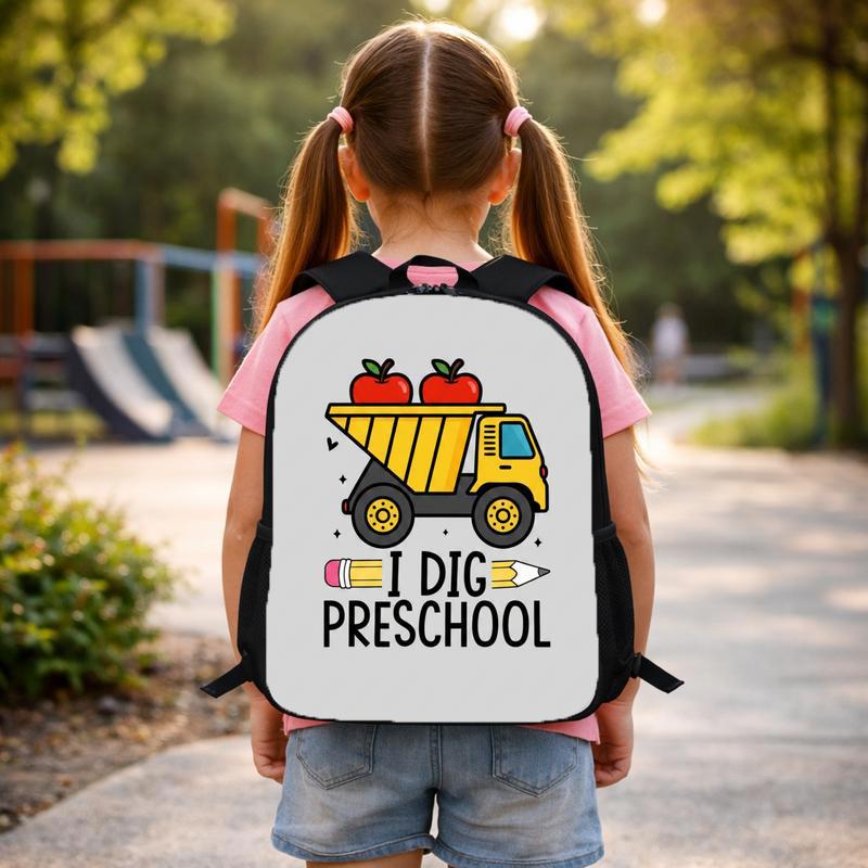 Construction Truck Backpack For Kids - I Dig Preschool Custom Backpack