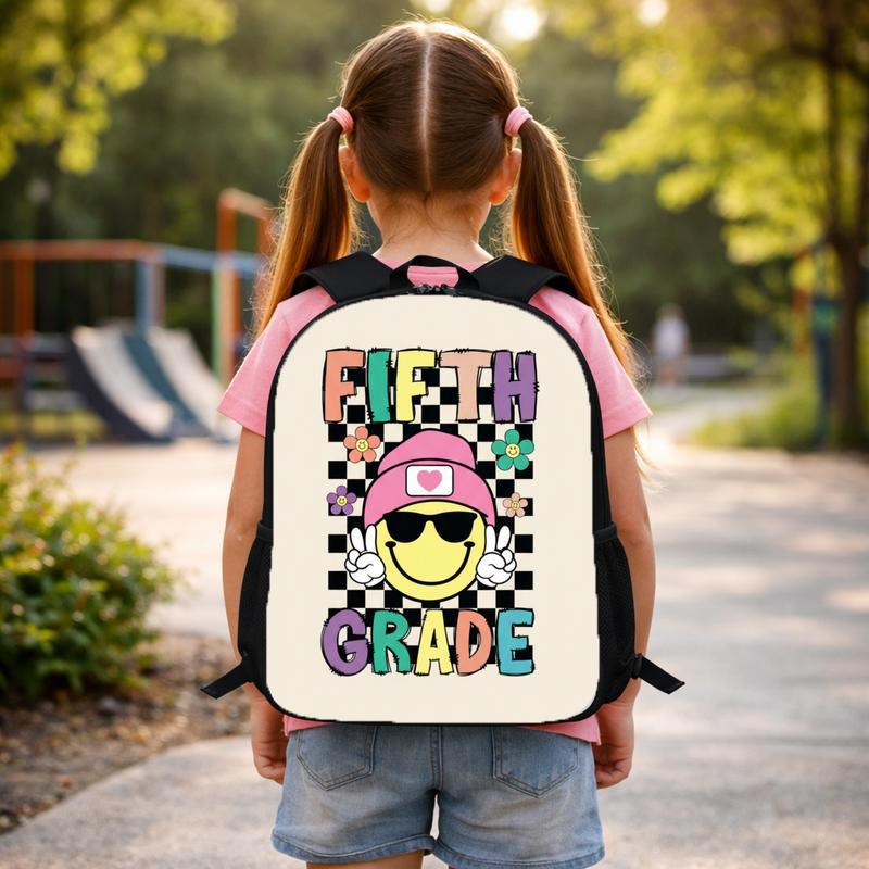 Cool Fifth Grade Smiley Backpack – Back To School Kids Custom Backpack Cool Fifth Grade Smiley Backpack – Back To School Kids Custom Backpack