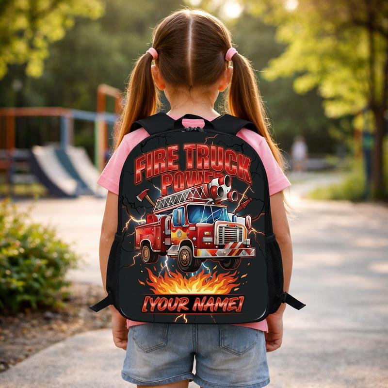Cool Fire Truck School Backpack - Kids Firefighter Truck Design Custom Backpack Cool Fire Truck School Backpack - Kids Firefighter Truck Design Custom Backpack