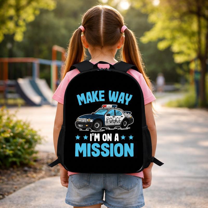 Cool Kids Police Car Backpack - Make Way Mission Back To School Custom Backpack Cool Kids Police Car Backpack - Make Way Mission Back To School Custom Backpack