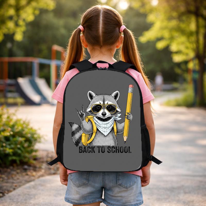 Cool Raccoon Backpack Kids - Funny Back To School Boys Custom Backpack Cool Raccoon Backpack Kids - Funny Back To School Boys Custom Backpack